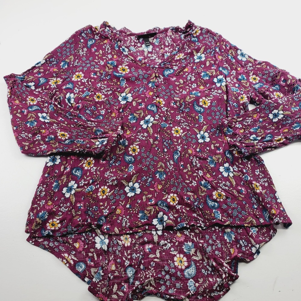 Lane Bryant Women Floral‎ Blouse Boho Flowy Dolman Sleeve Size 18/20 Relaxed Fit